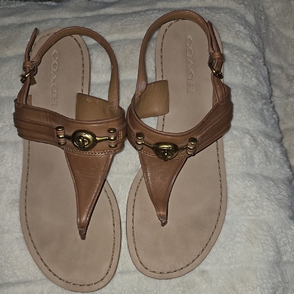Coach Shoes - Coach Tan Leather Sandals